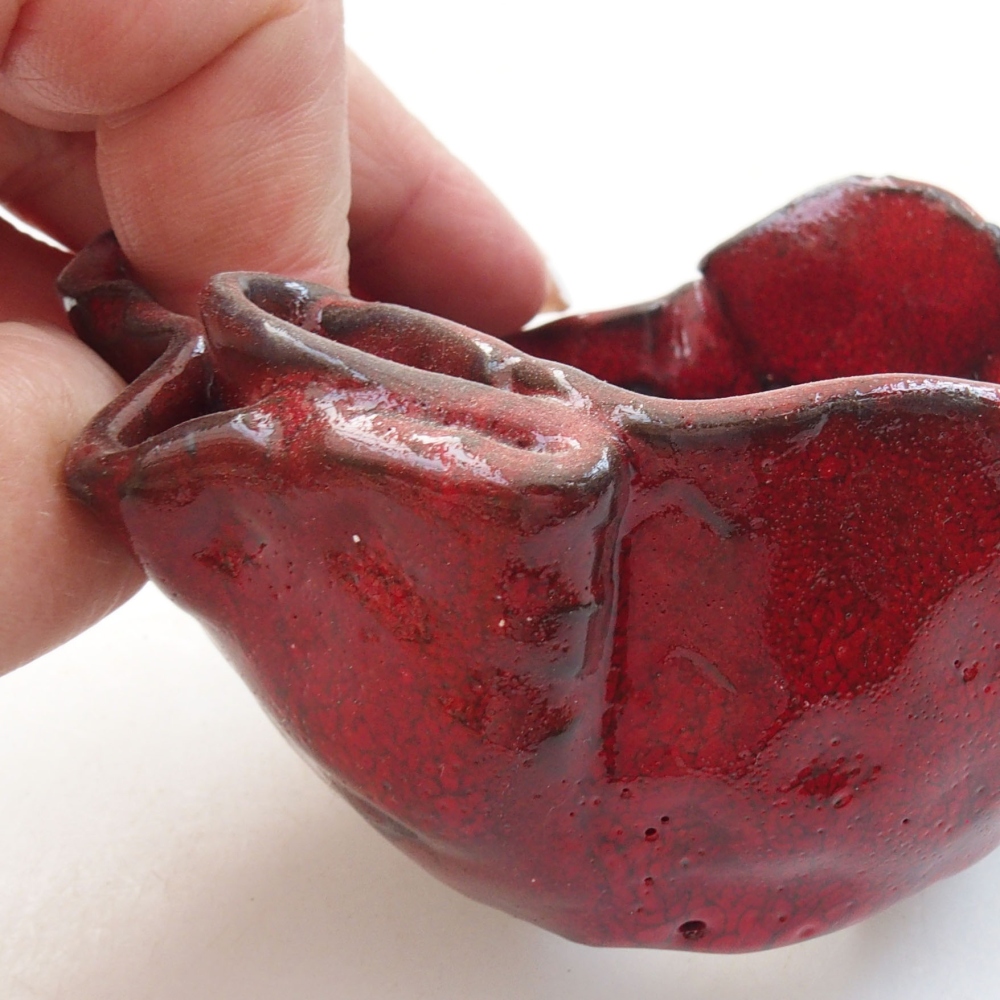 Keramikschale 8,5 x 7 x 5 cm , Farbe rot