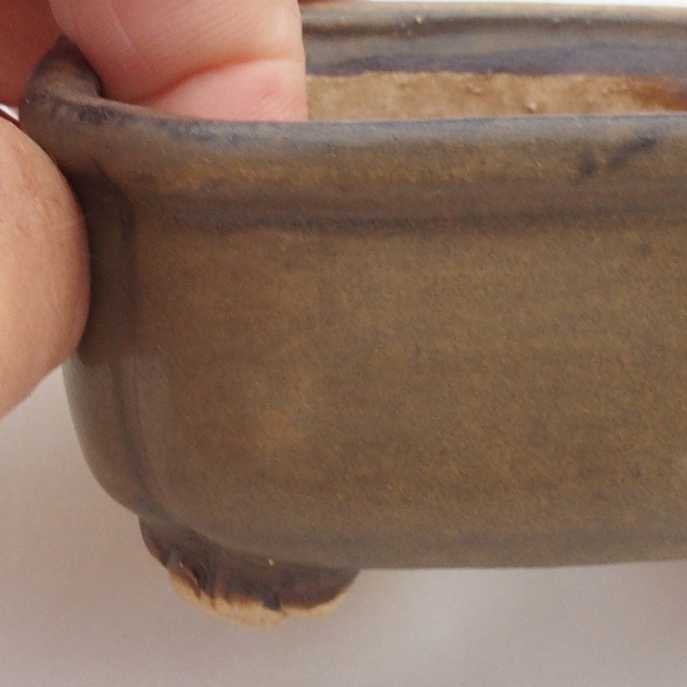 Bonsaischale aus Keramik 10 x 8,5 x 4 cm, braun
