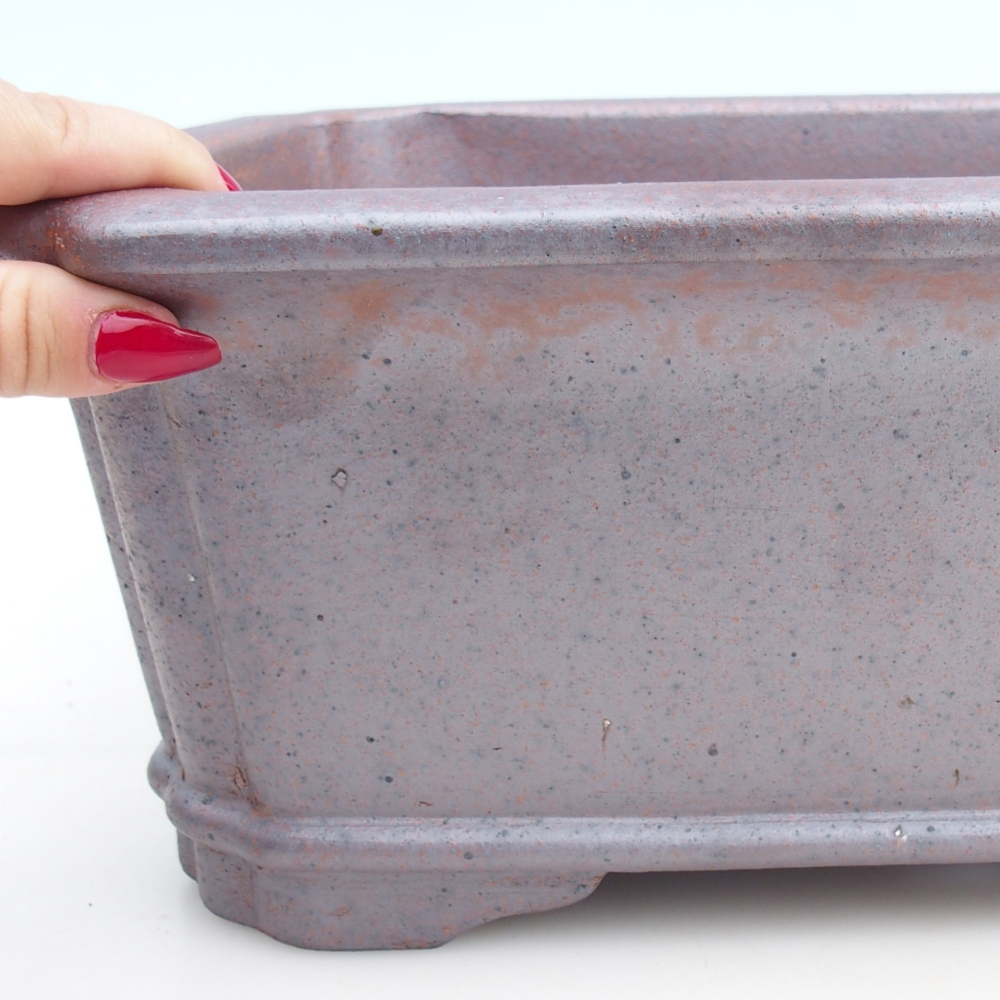 Bonsaischale aus Keramik 36 x 28 x 13 cm, metallfarben