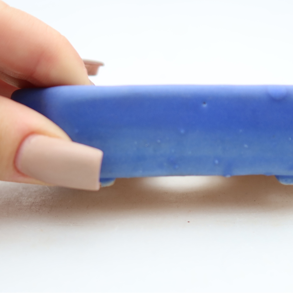Bonsaischale aus Keramik 10 x 8 x 2,5 cm, Farbe blau