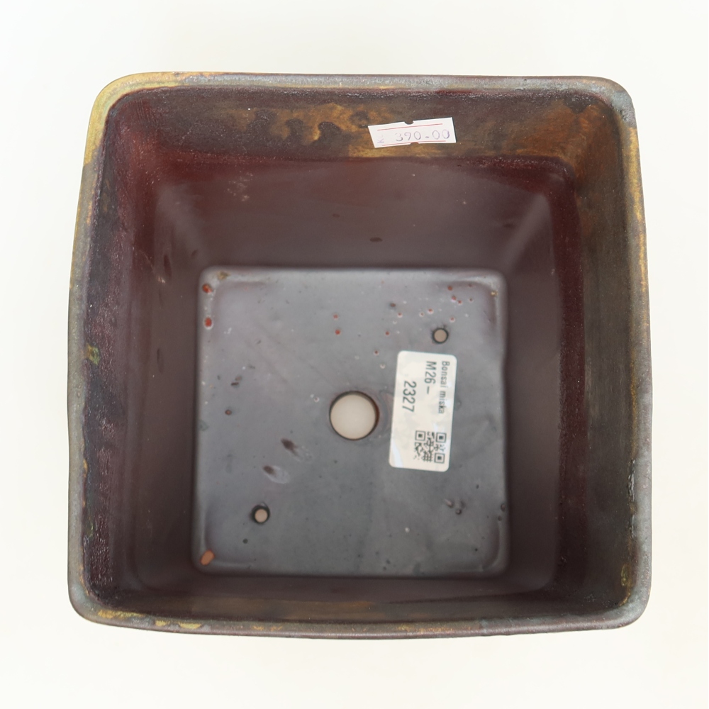 Keramik-Bonsai-Schale 13 x 13 x 14 cm, Farbe: braun