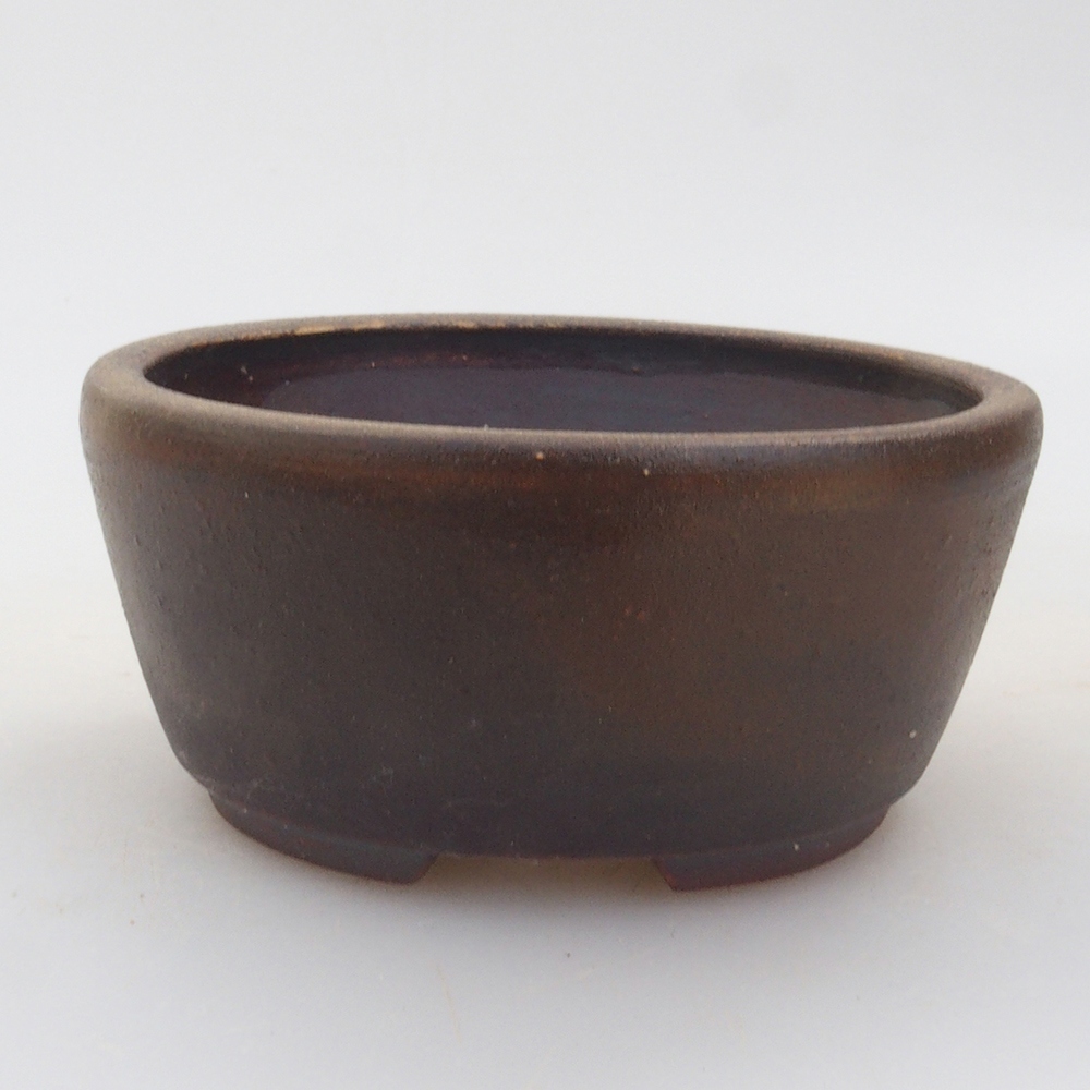 Bonsaischale aus Keramik 10 x 8,5 x 4 cm, braun