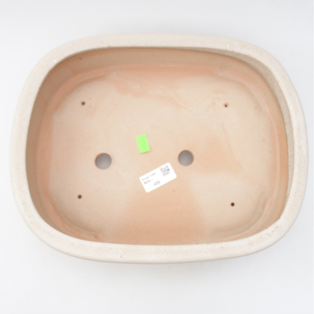 Bonsaischale aus Keramik 32 x 25 x 7,5 cm, Farbe beige