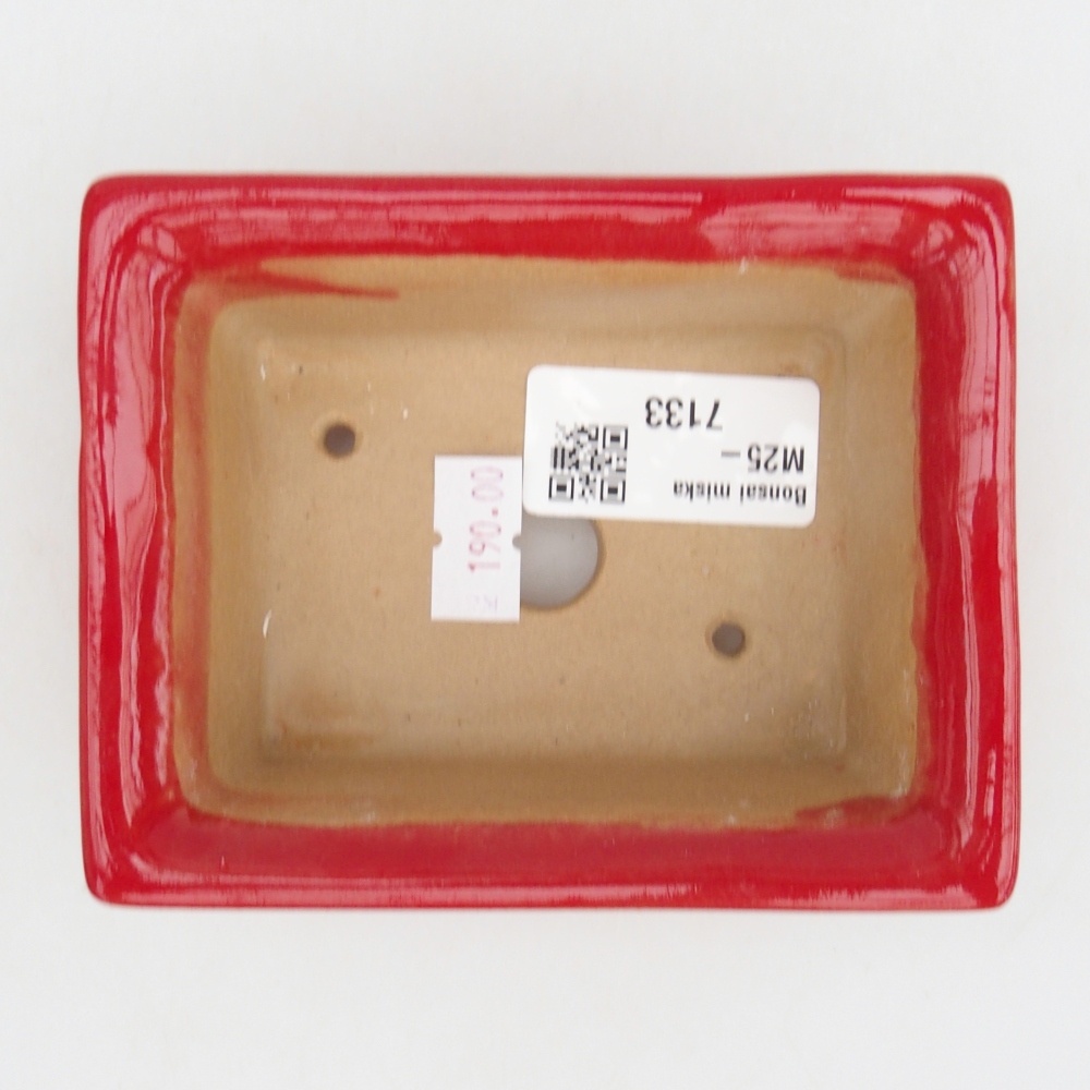 Bonsaischale aus Keramik 11 x 8,5 x 4 cm, Farbe rot