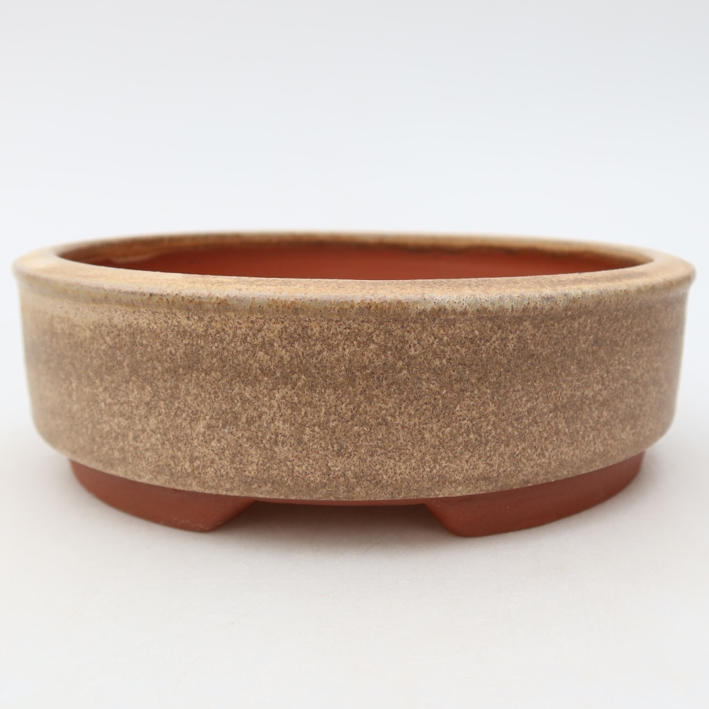Keramik-Bonsai-Schale, 15,5 x 15,5 x 4,5 cm, Farbe: Braun