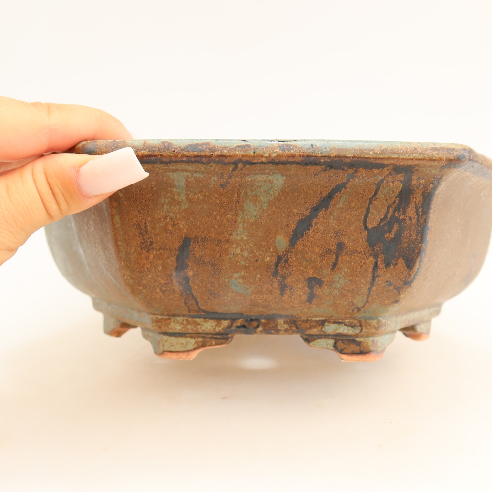Keramik-Bonsai-Schale, 24 x 21,5 x 7,5 cm, Farbe: Braun