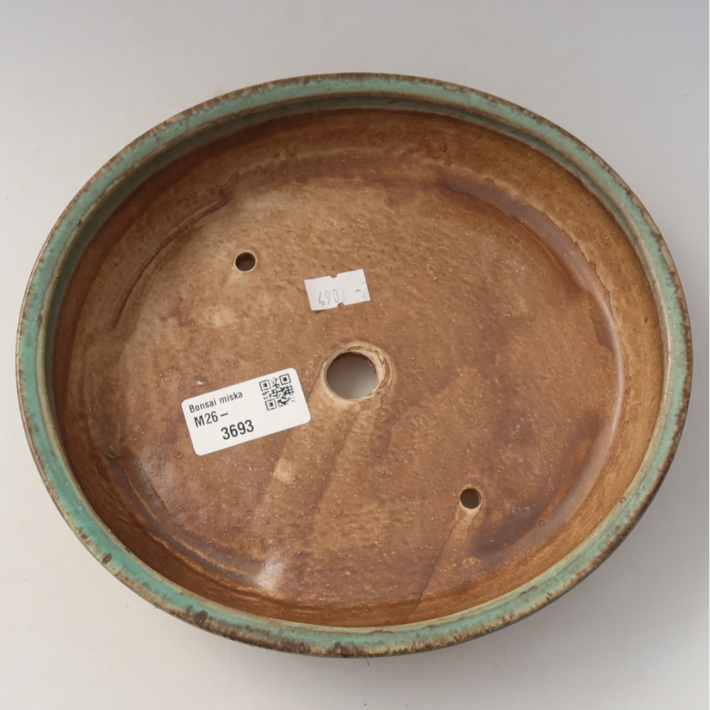 Bonsaischale aus Keramik 21 x 19 x 4,5 cm, grün