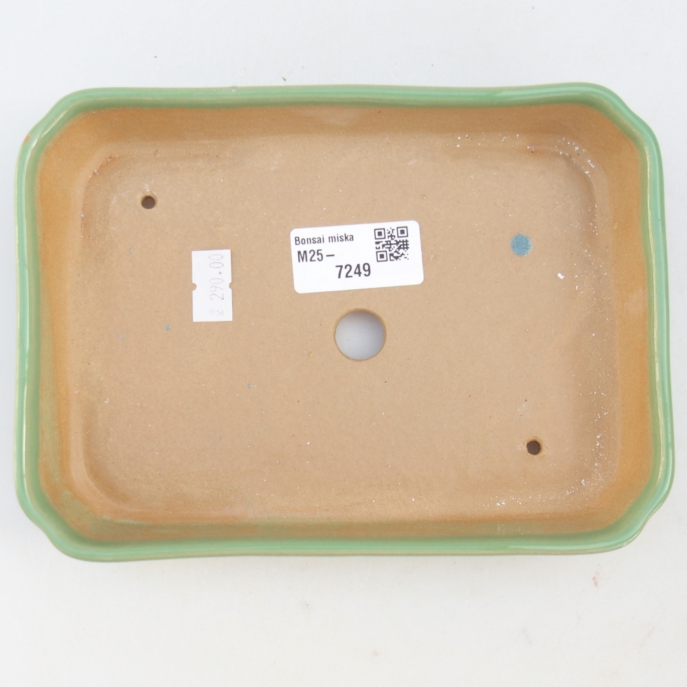 Bonsaischale aus Keramik 18,5 x 13,5 x 3,5 cm, grün