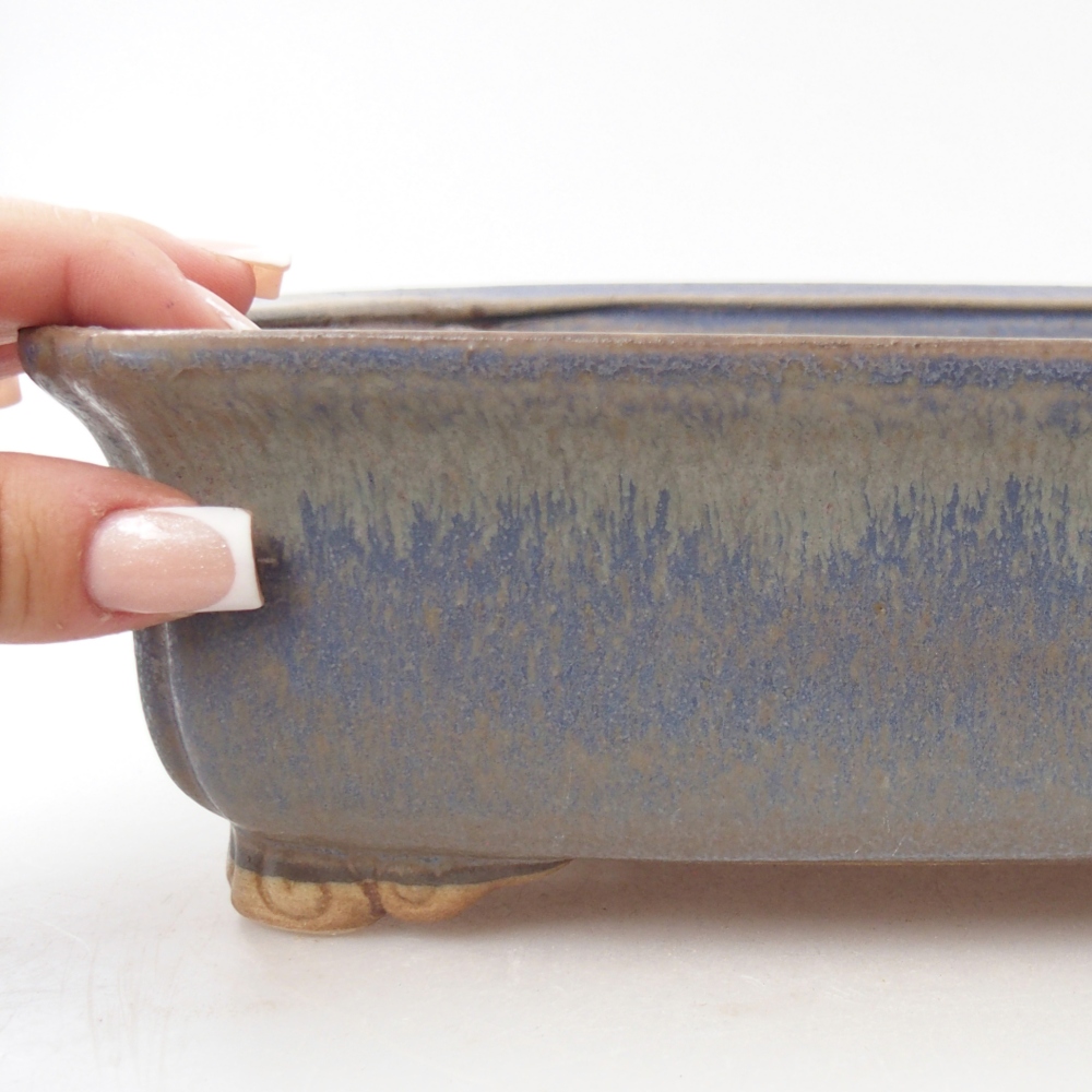Bonsaischale aus Keramik 25 x 20 x 7 cm, Farbe blau