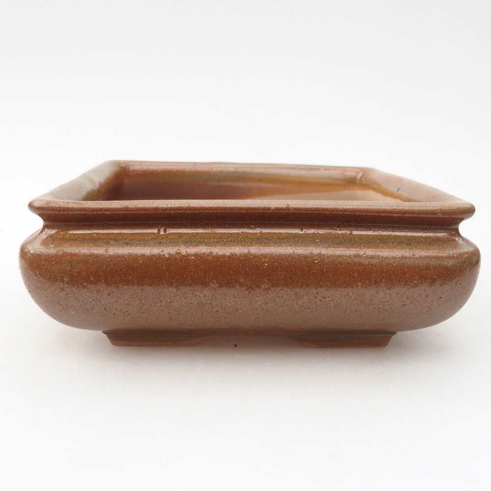 Bonsaischale aus Keramik 15,5 x 15,5 x 6 cm, braun