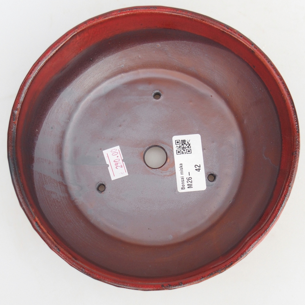 Bonsaischale aus Keramik 18 x 18 x 5,5 cm, Farbe rot