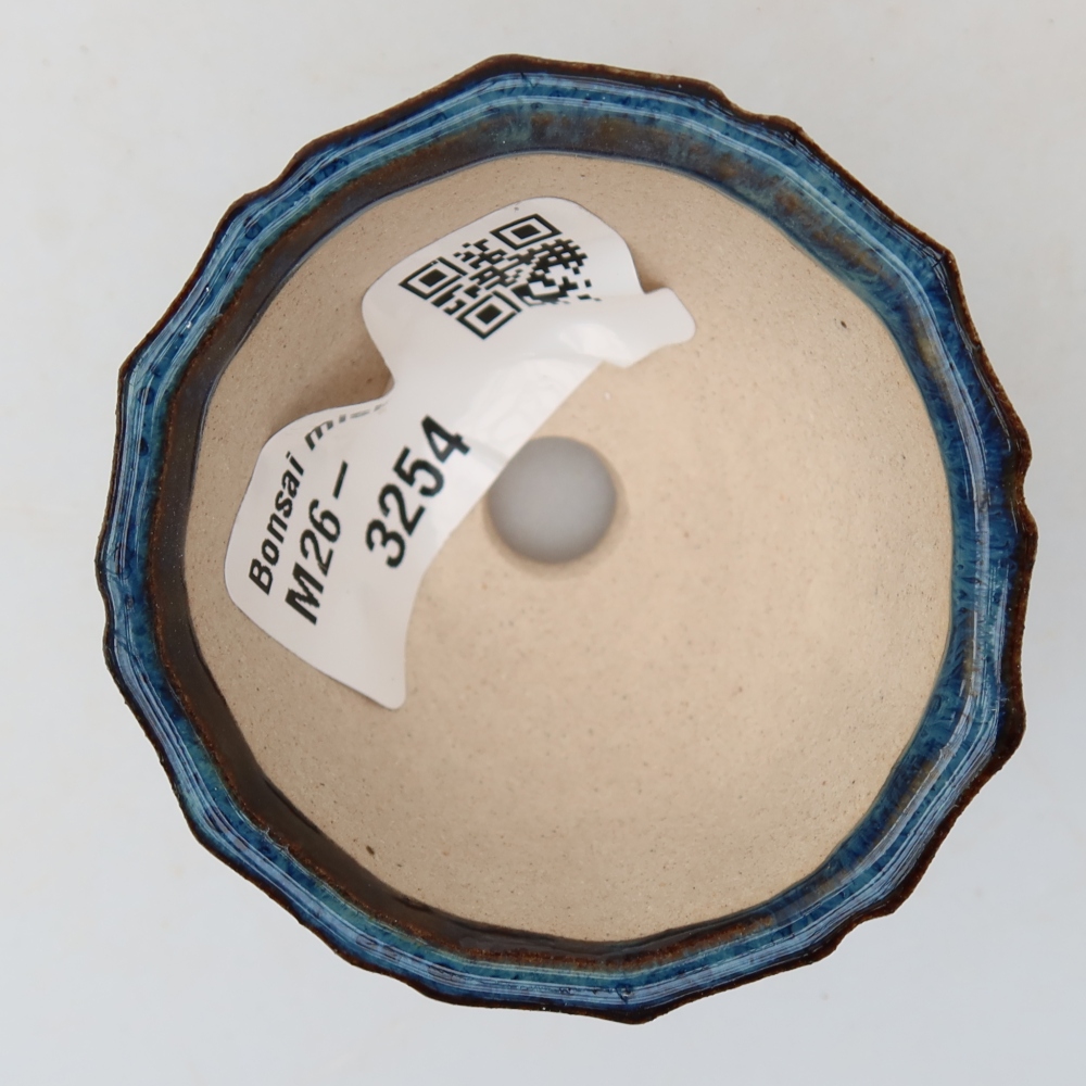 Keramik-Bonsai-Schale, 5,5 x 5,5 x 3,5 cm, Farbe: Blau
