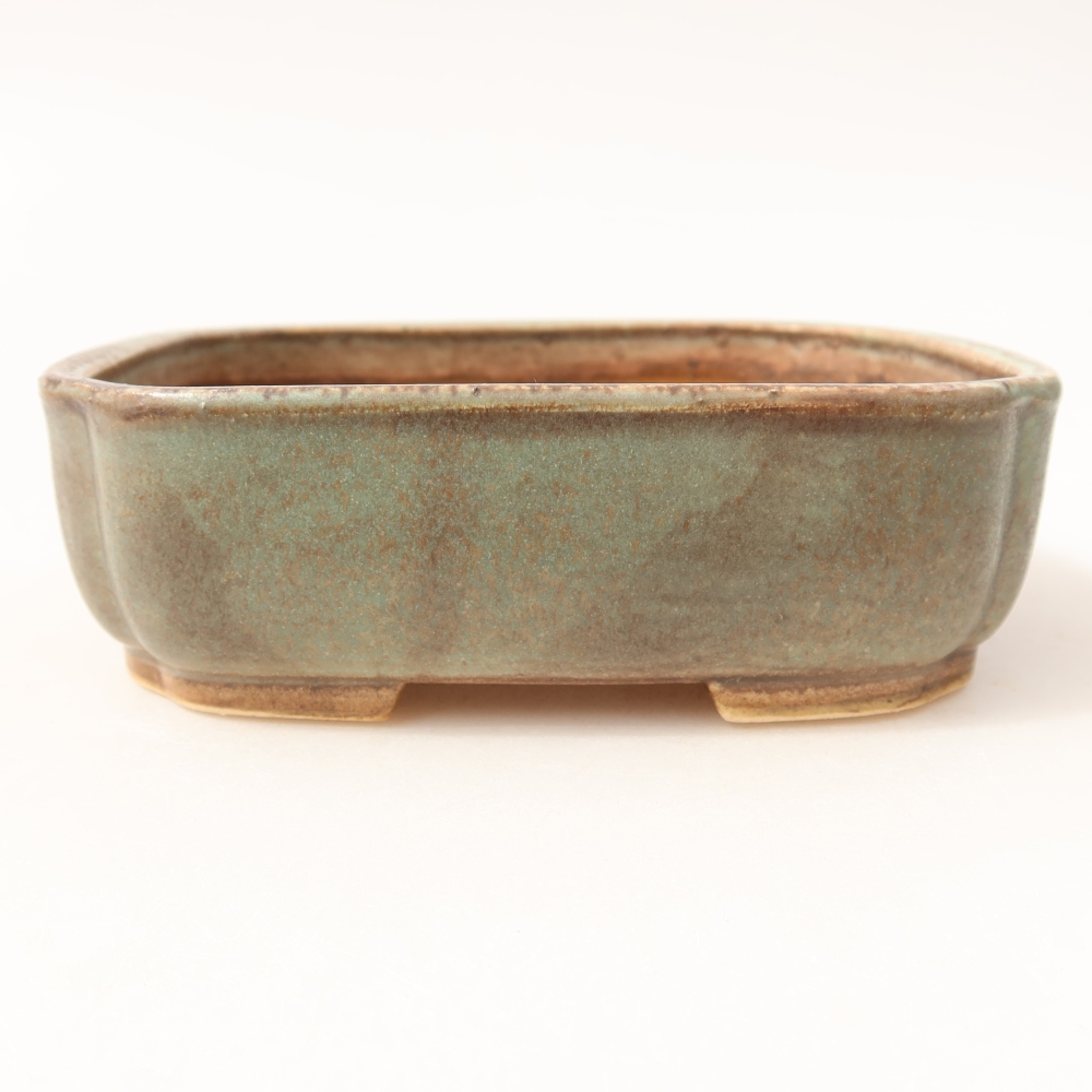 Keramik-Bonsai-Schale 14 x 12 x 4 cm, Farbe: grün