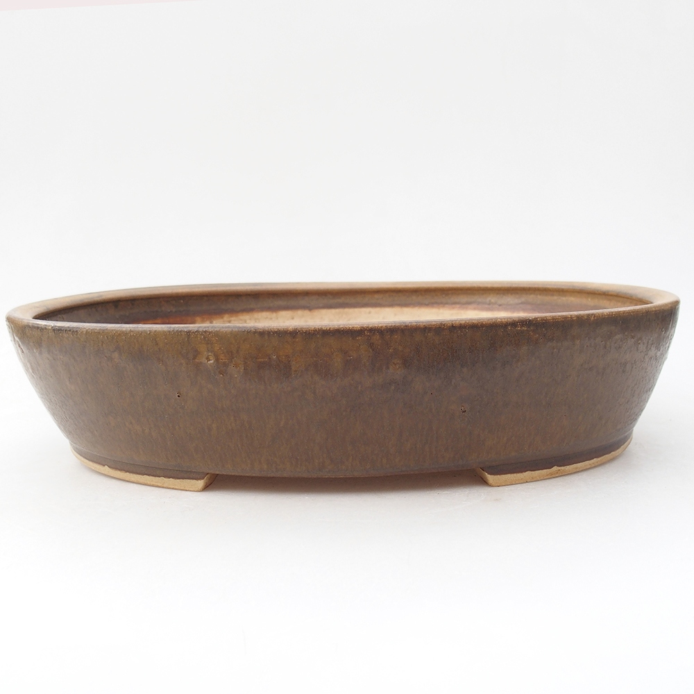 Bonsaischale aus Keramik 24 x 28 x 6 cm, braun