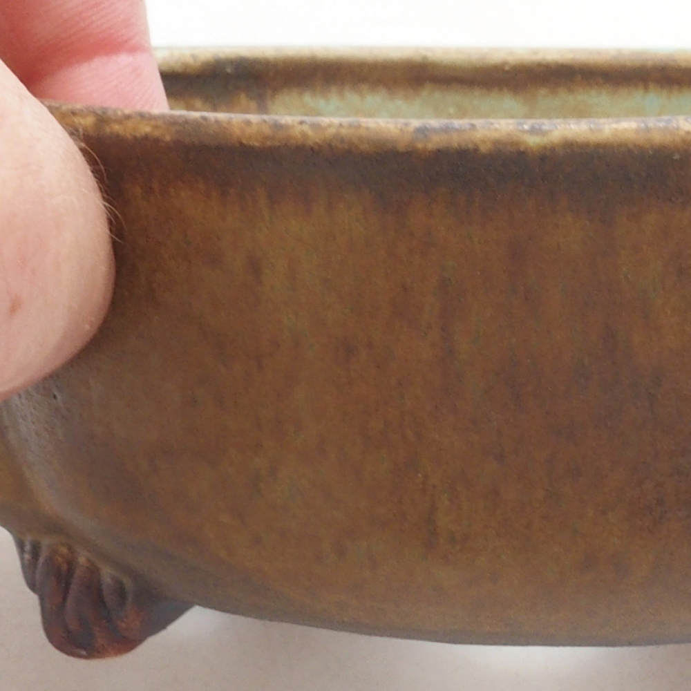 Bonsaischale aus Keramik 10 x 8,5 x 4 cm, braun