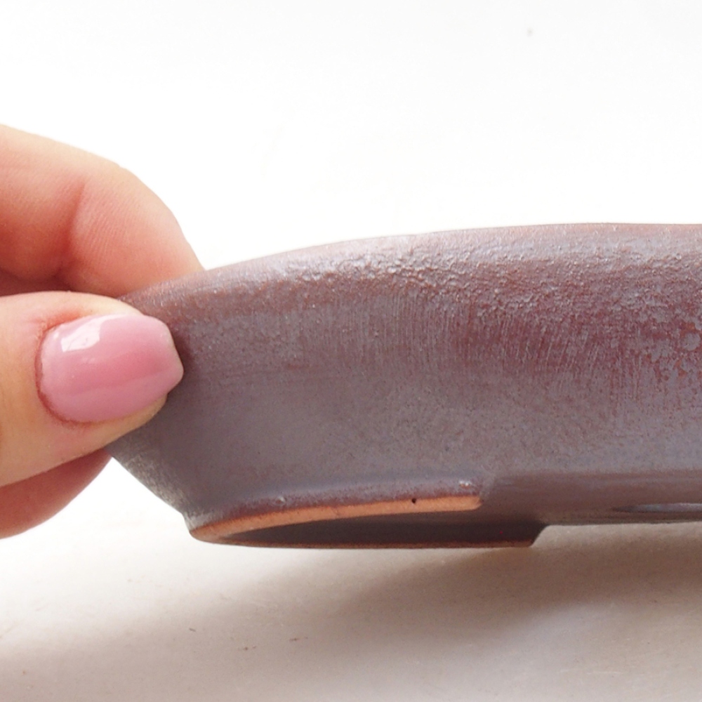 Bonsaischale aus Keramik 15,5 x 11 x 3 cm, metallfarben