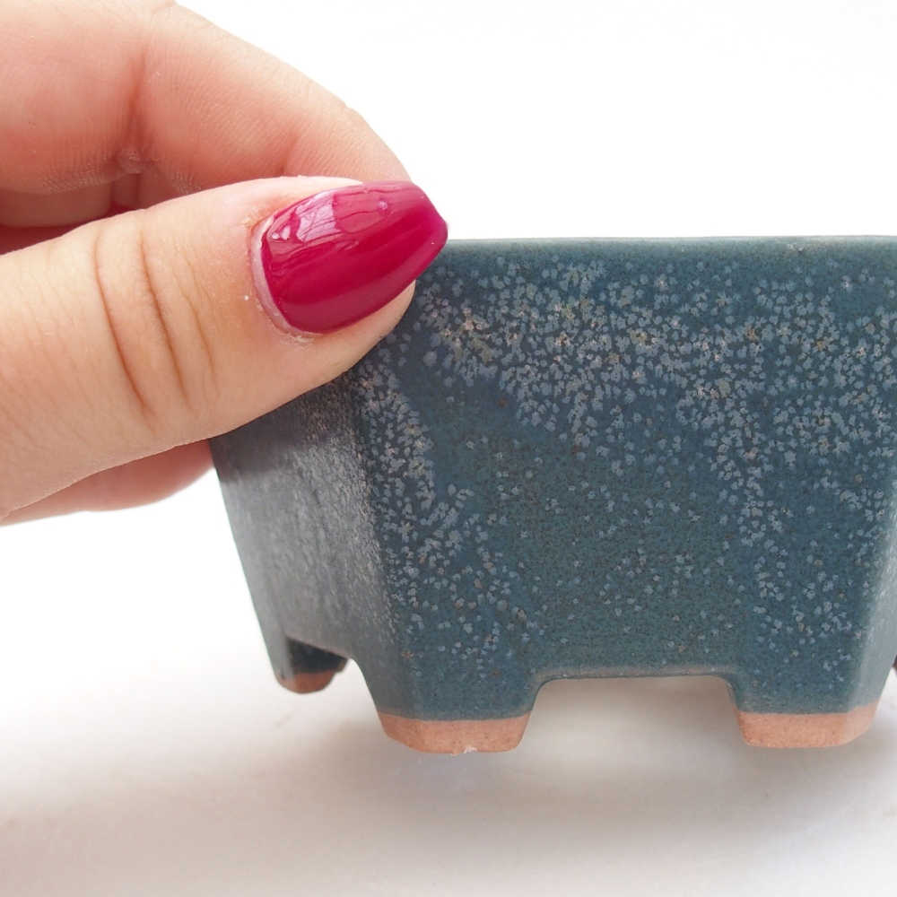 Bonsaischale aus Keramik 10 x 9 x 5 cm, Farbe blau