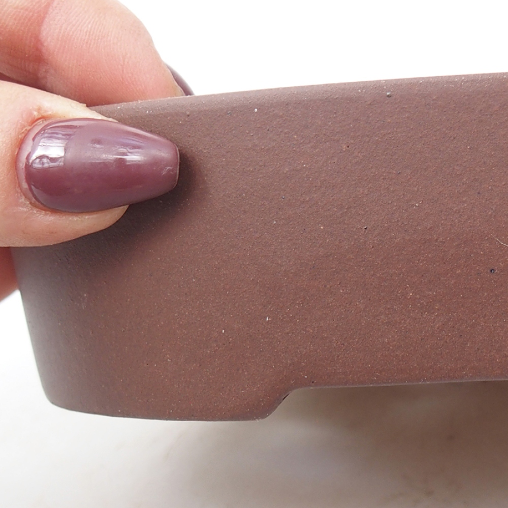 Bonsaischale aus Keramik 15,5 x 11,5 x 4 cm, braun