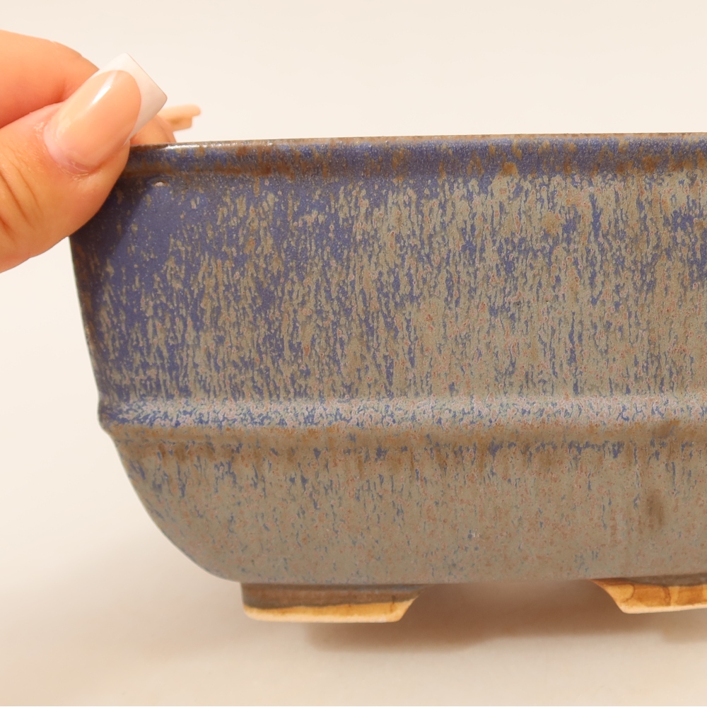 Keramik-Bonsai-Schale 16,5 x 16,5 x 9,5 cm, Farbe: Blau