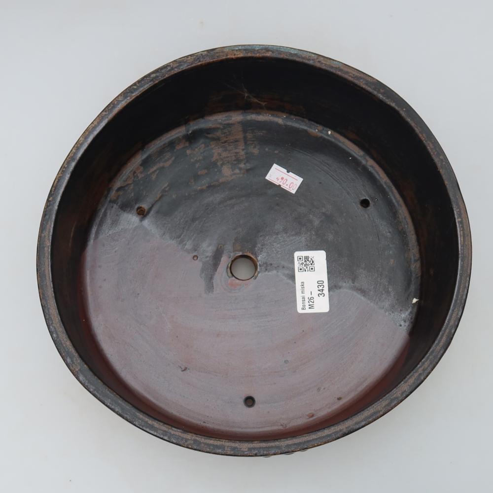 Keramik-Bonsai-Schale 24 x 24 x 7 cm, Farbe: braun