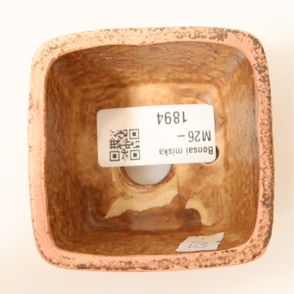 Keramik-Bonsai-Schale, 6,5 × 6,5 × 4,5 cm, Farbe: Rosa