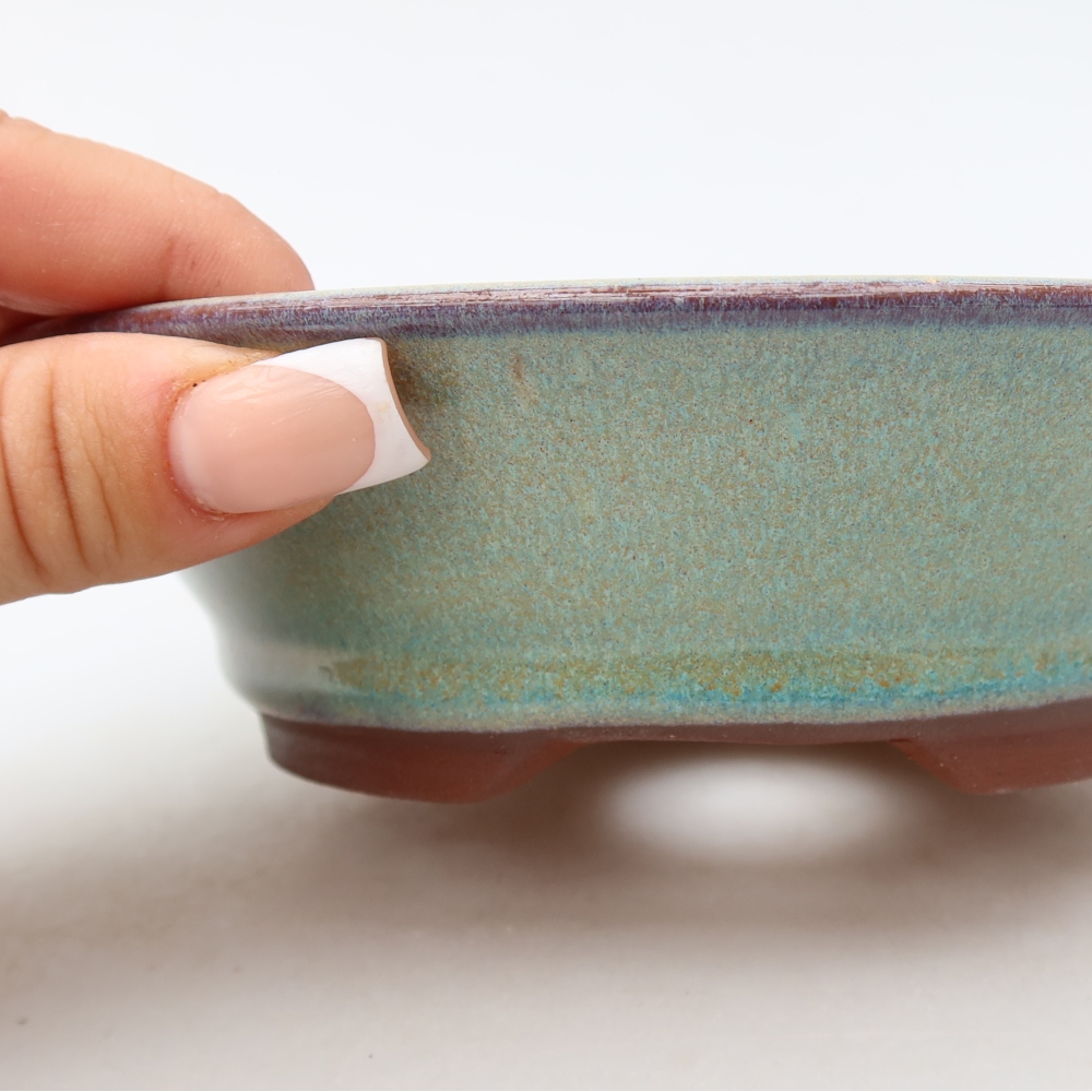 Keramik-Bonsai-Schale, 16 x 16 x 4,5 cm, Farbe: Grün