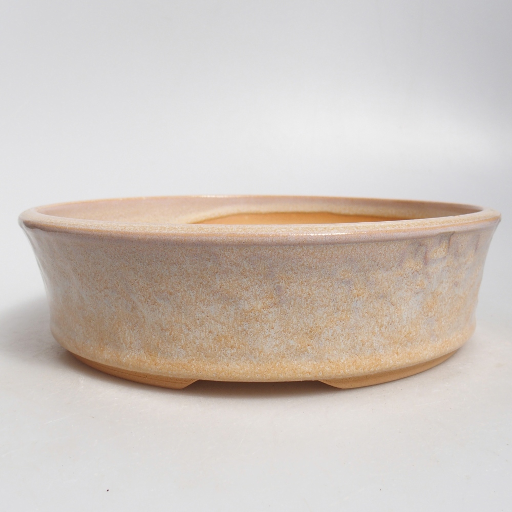 Bonsaischale aus Keramik 21 x 21 x 6 cm, Farbe beige