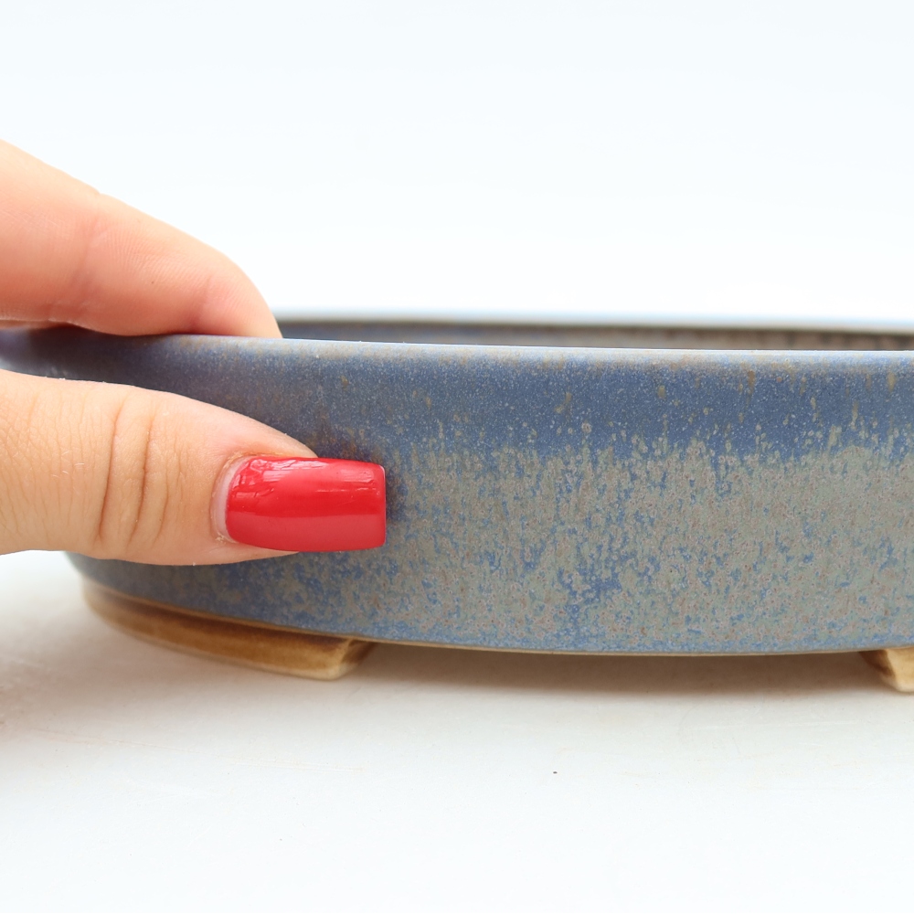 Keramik-Bonsai-Schale 21 x 19 x 4,5 cm, Farbe: Blau