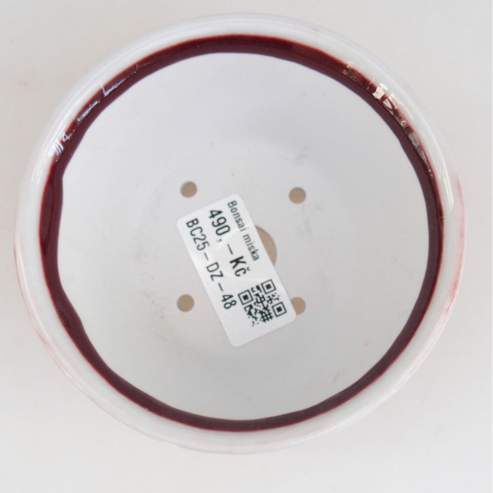 Bonsaischale aus Keramik 10,5 x 10,5 x 5 cm, Farbe rot