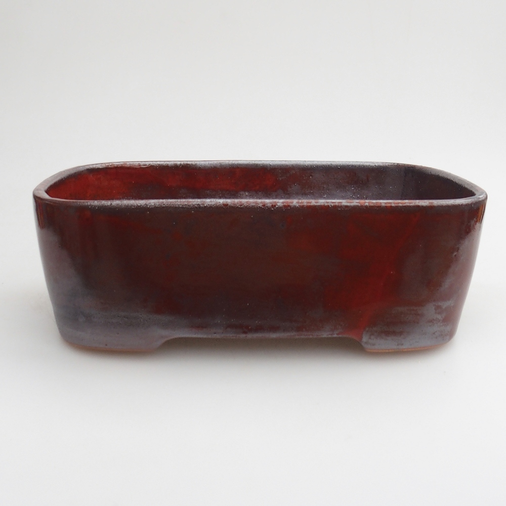 Bonsaischale aus Keramik 23 x 17 x 7,5 cm, Farbe rot