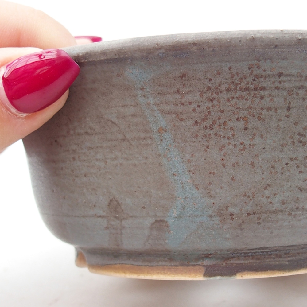 Bonsaischale aus Keramik 11,5 x 11,5 x 5 cm, Farbe blau