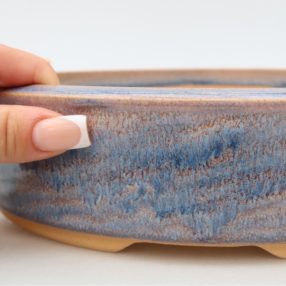 Keramik-Bonsai-Schale, 27 x 27 x 6,5 cm, Farbe: Blau