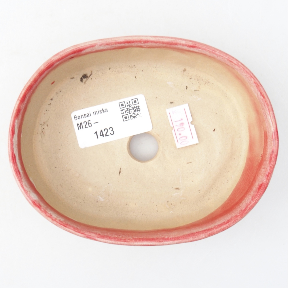 Bonsaischale aus Keramik 12,5 x 10 x 3,5 cm, Farbe rot