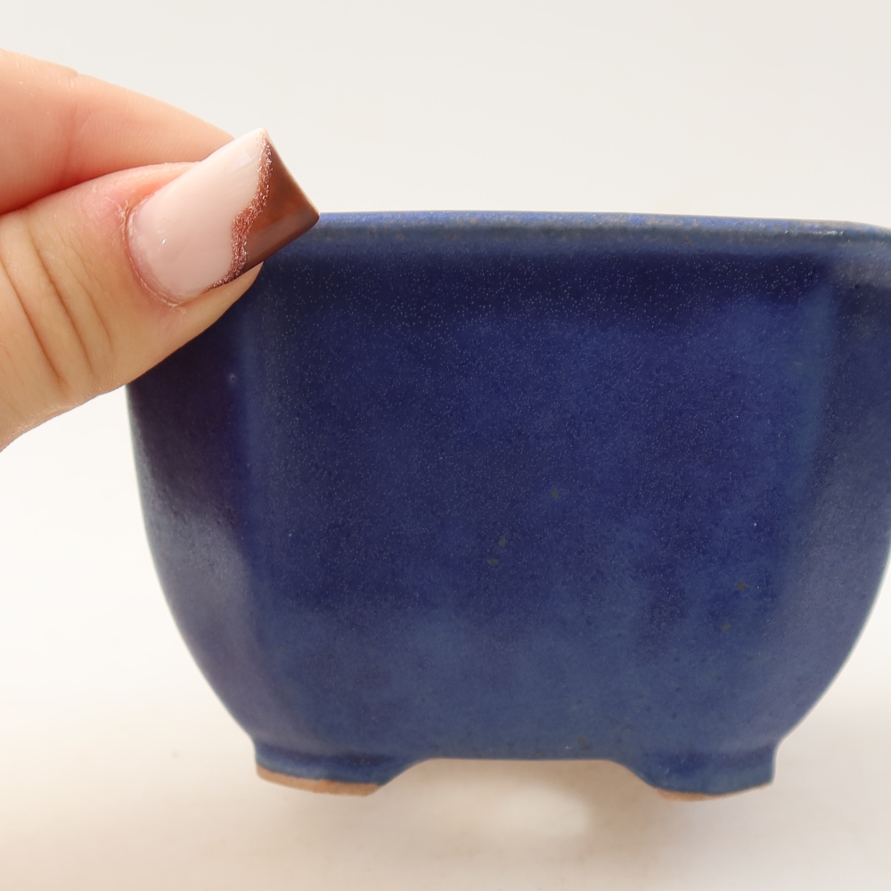 Keramik-Bonsai-Schale, 10 x 10 x 6,5 cm, Farbe: Blau