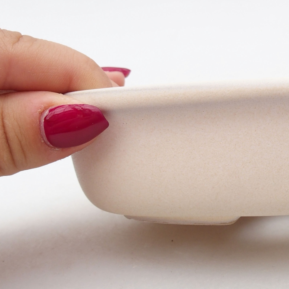 Bonsaischale aus Keramik 11,5 x 11,5 x 5 cm, beige