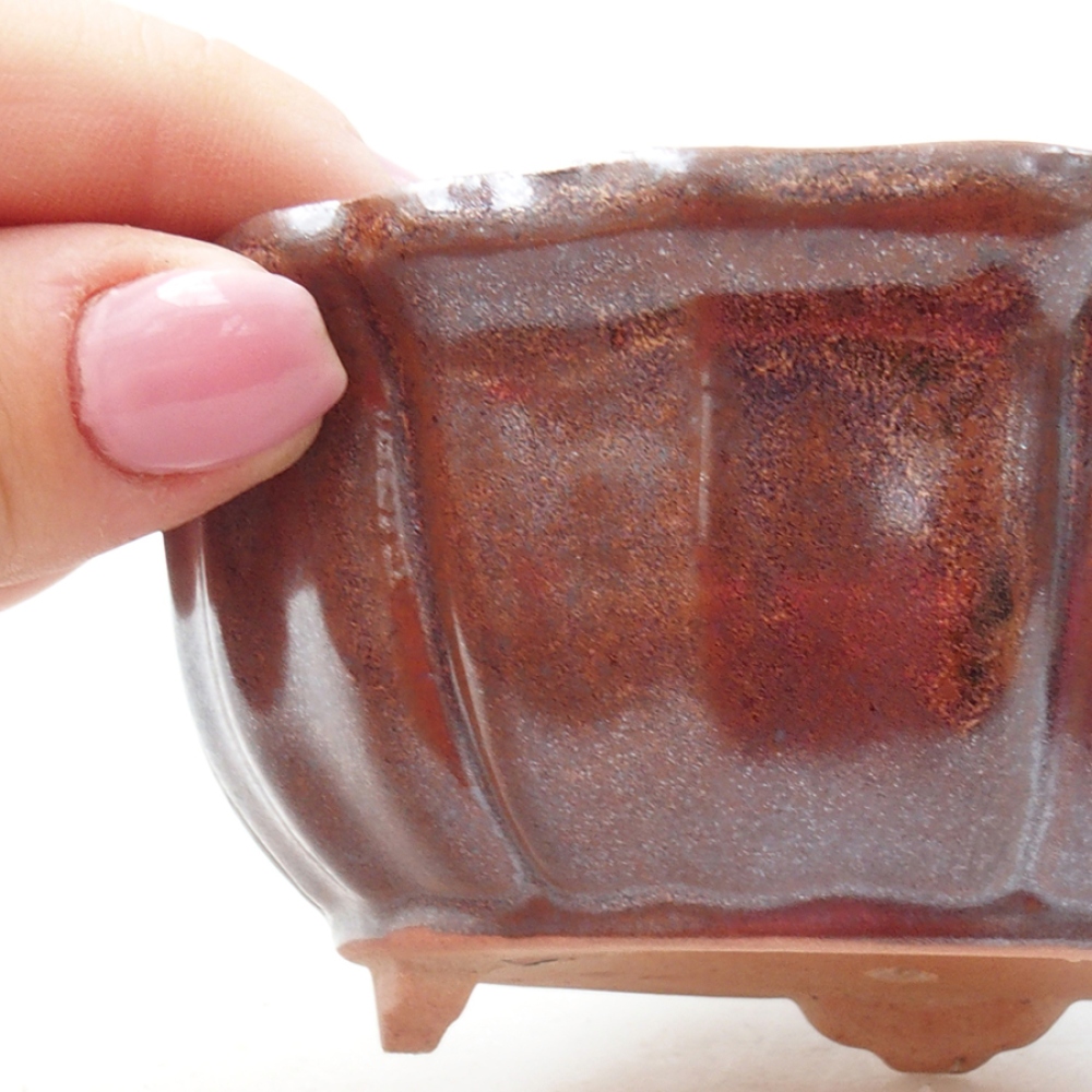 Bonsaischale aus Keramik 11 x 11 x 5 cm, braun
