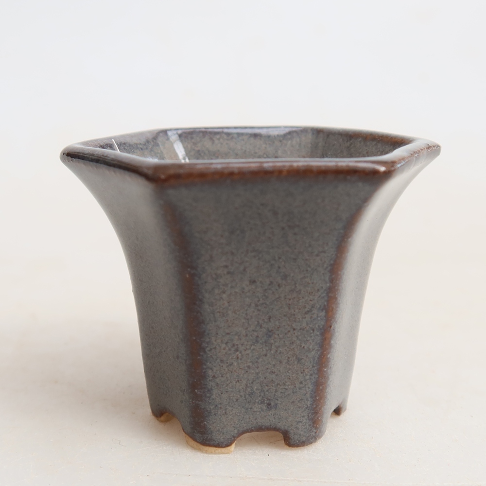 Keramik-Bonsai-Schale 4,5 x 4 x 3,5 cm, Farbe: Grau