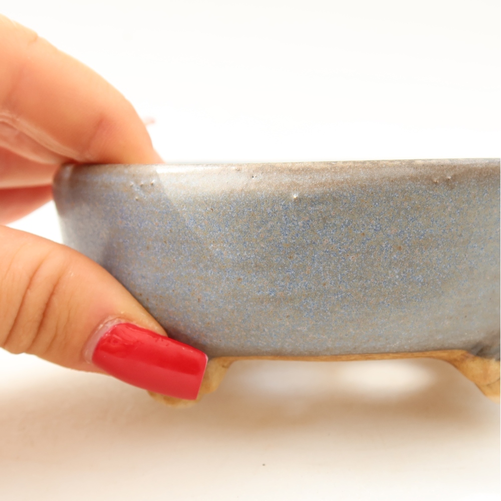 Keramik-Bonsai-Schale, 10,5 x 10,5 x 4 cm, Farbe: Blau