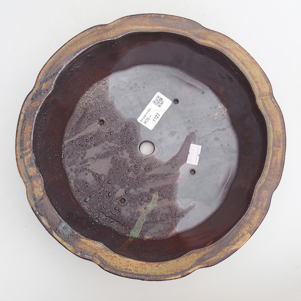 Bonsaischale aus Keramik 26 x 26 x 8 cm, braun