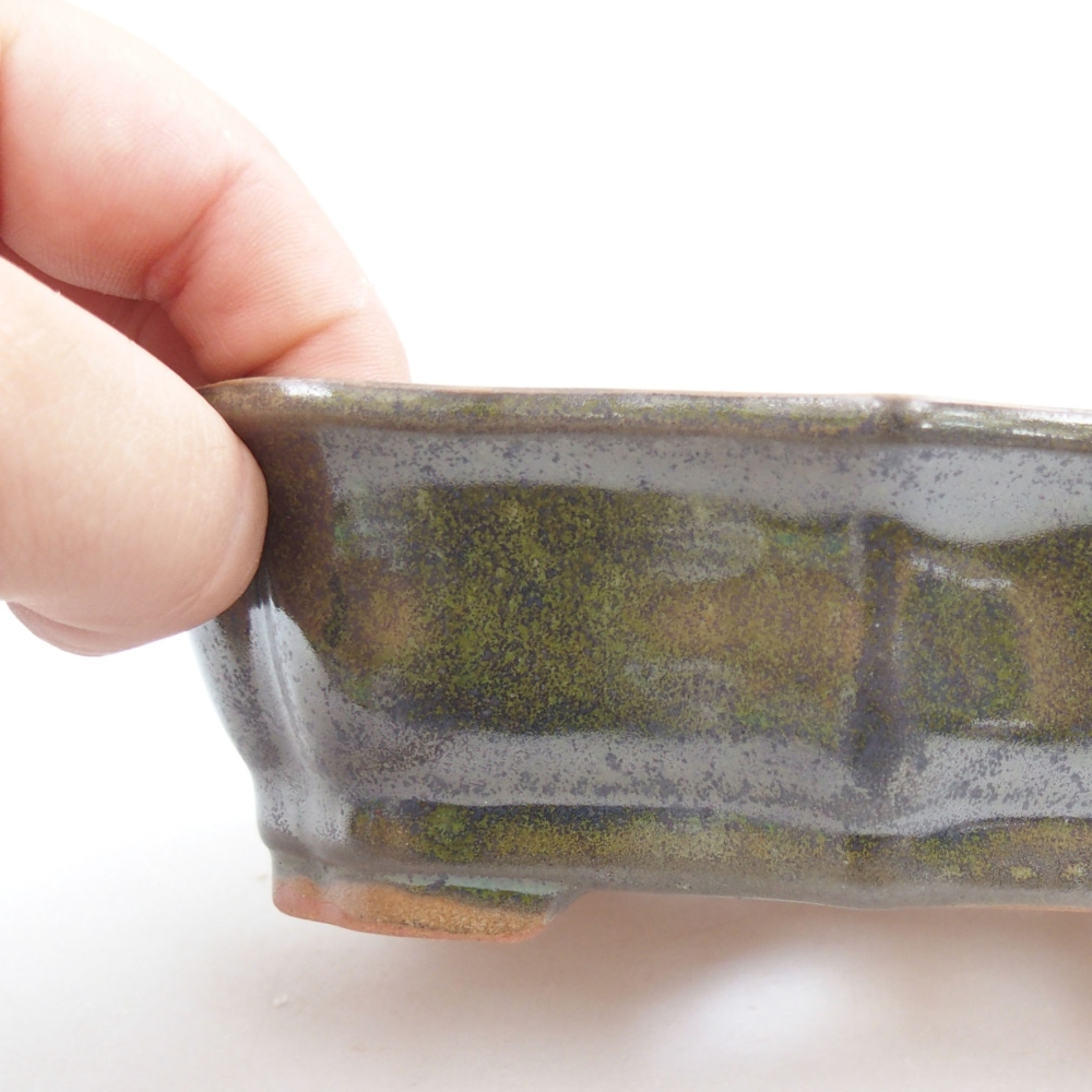 Bonsaischale aus Keramik 15,5 x 12 x 6 cm, Farbe blau