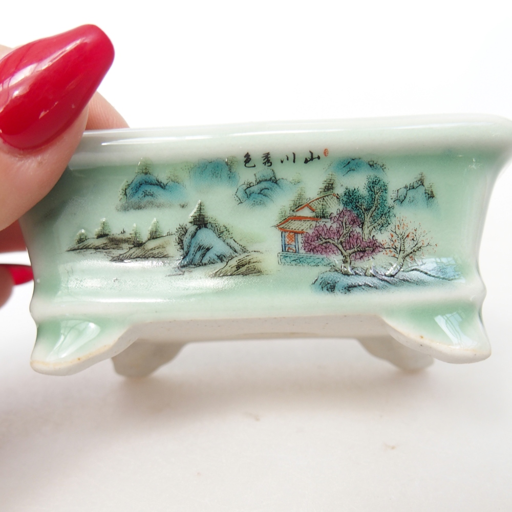 Mini-Bonsaischale 8 x 6 x 3 cm, grün