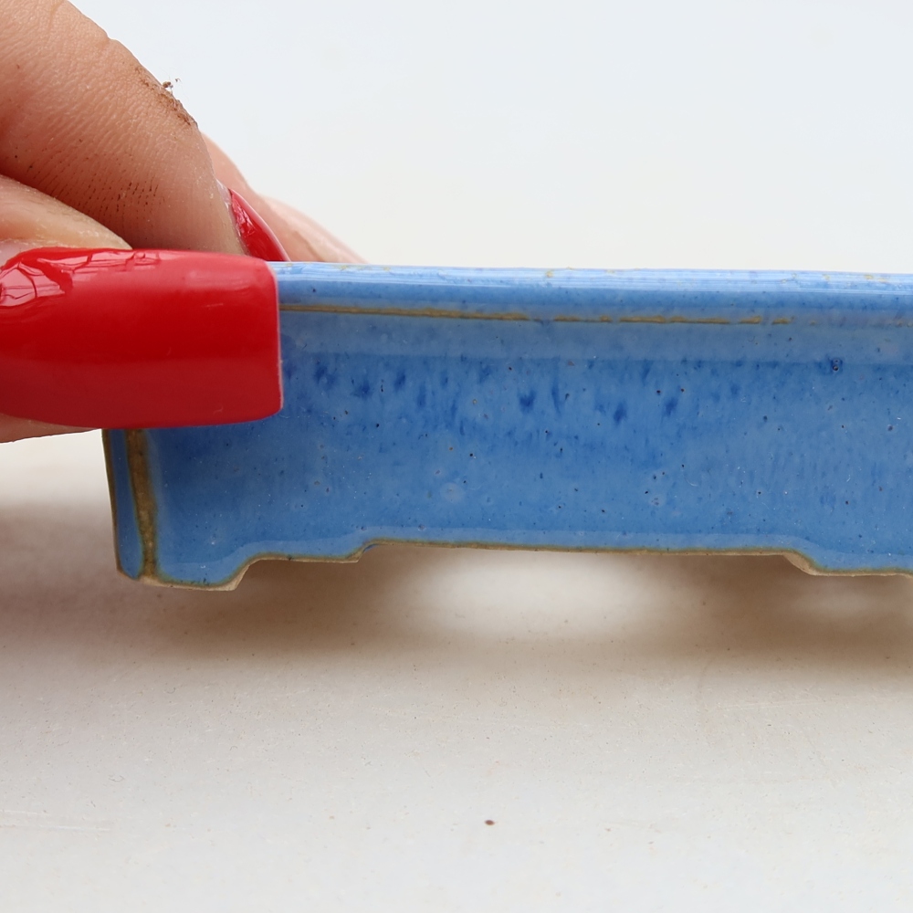 Keramik-Bonsai-Schale, 7 × 5 × 2 cm, Farbe: Blau