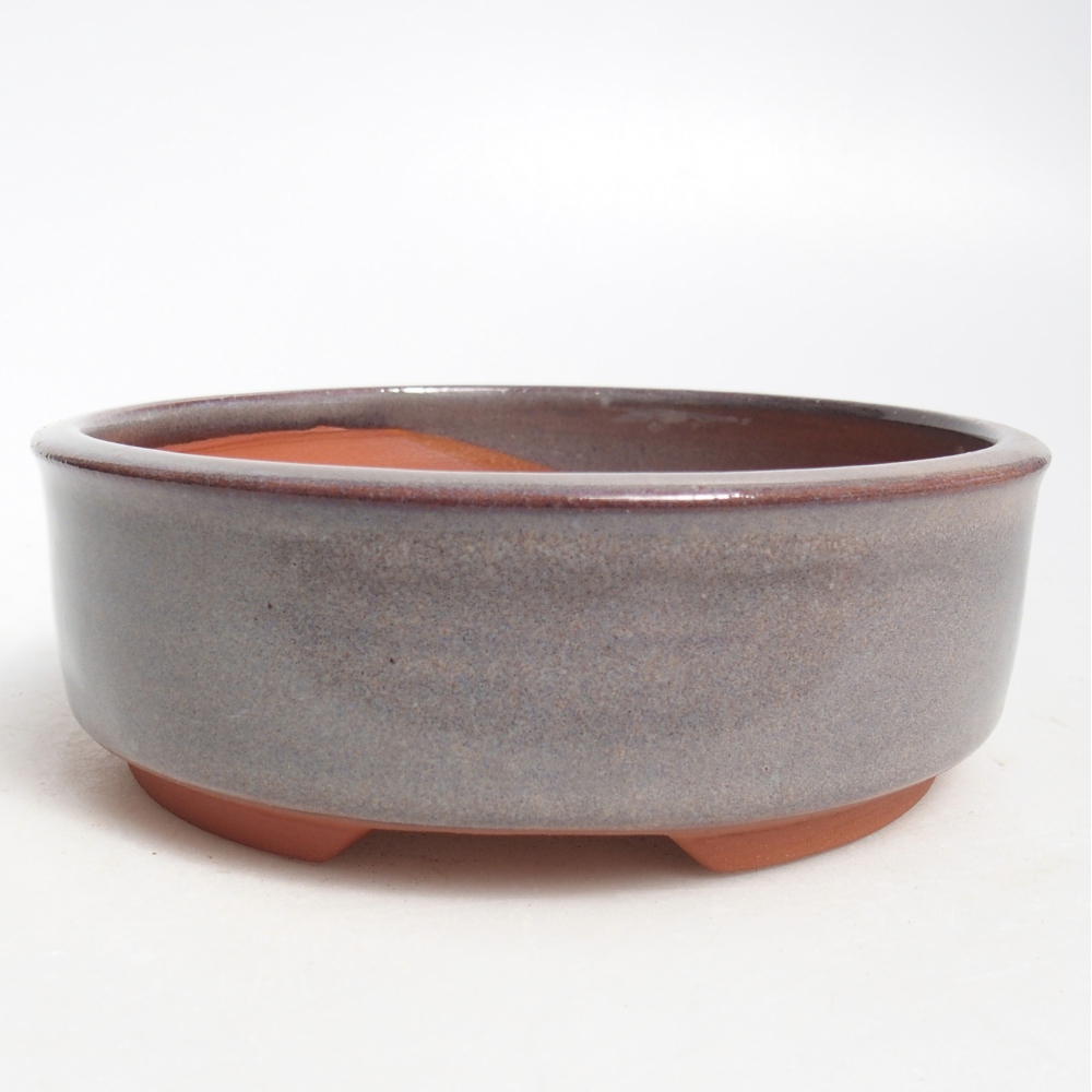Bonsaischale aus Keramik 15 x 15 x 5 cm, grau