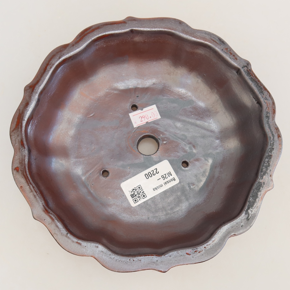 Bonsaischale aus Keramik 18,5 x 18,5 x 5 cm, metallfarben