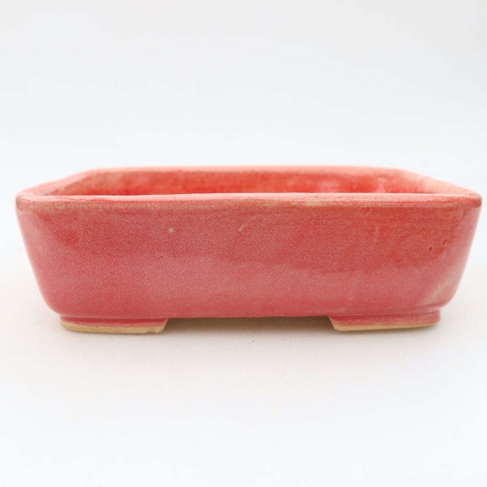 Keramik-Bonsai-Schale, 15 × 12,5 × 4,5 cm, Farbe: rot