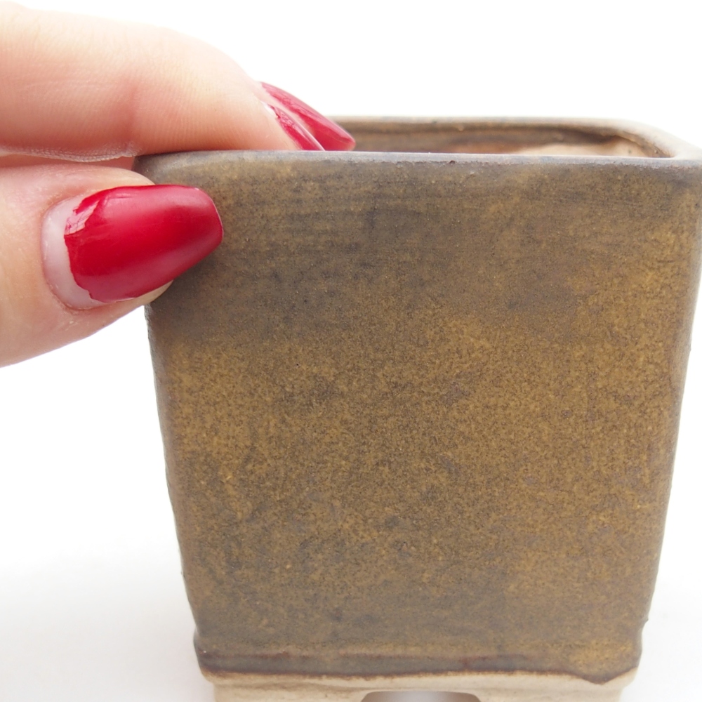 Bonsaischale aus Keramik 6,5 x 6,5 x 7 cm, braun