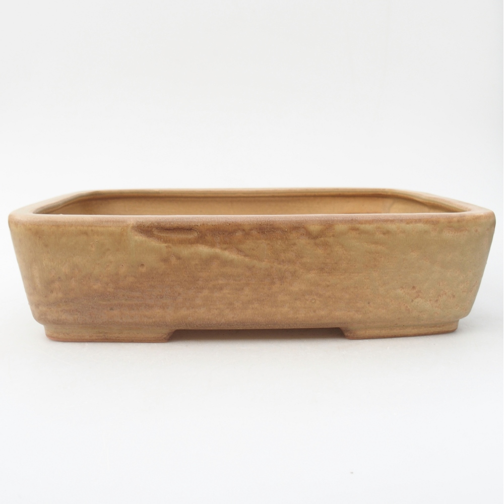 Bonsaischale aus Keramik 26,5 x 20,5 x 6,5 cm, Farbe beige