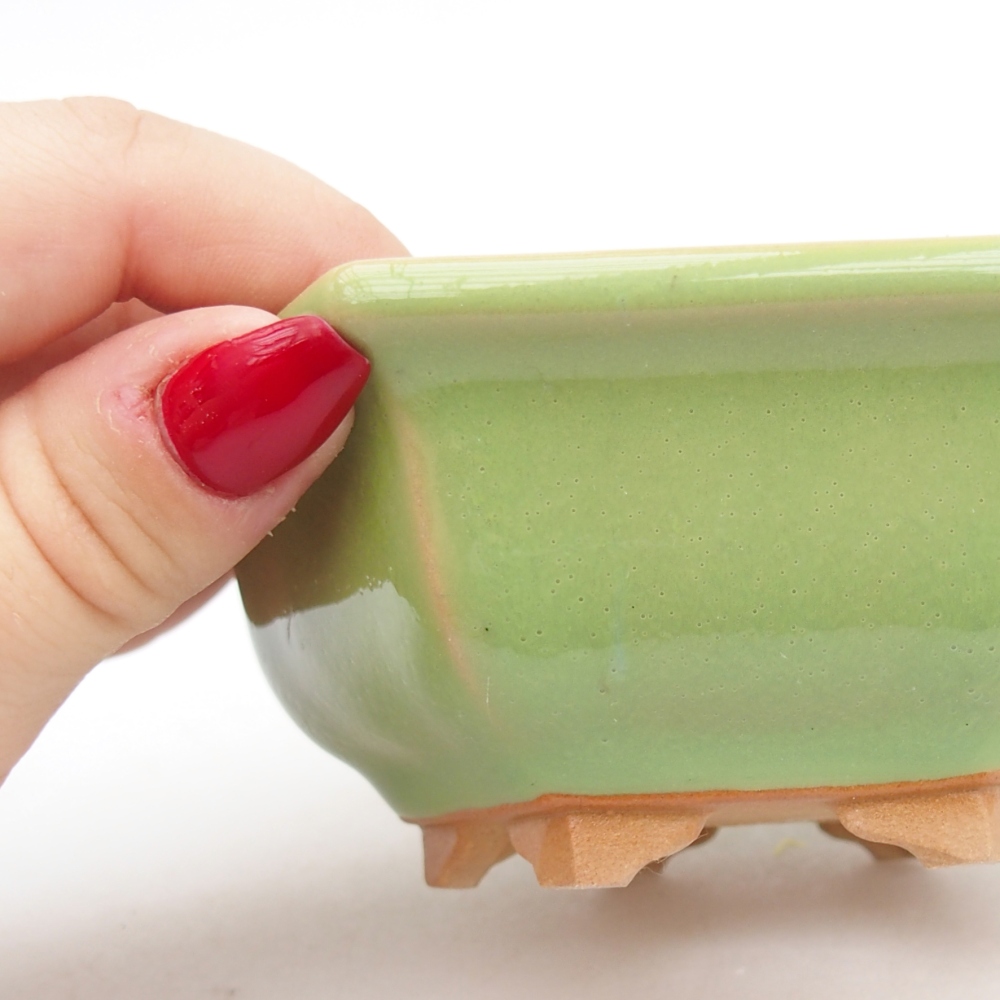 Bonsaischale aus Keramik 12 x 10,5 x 4,5 cm, grün