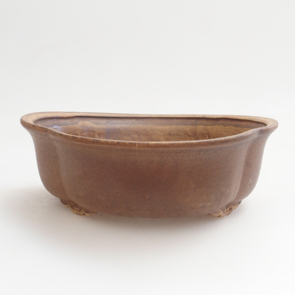 Bonsaischale aus Keramik 10 x 8,5 x 4 cm, braun