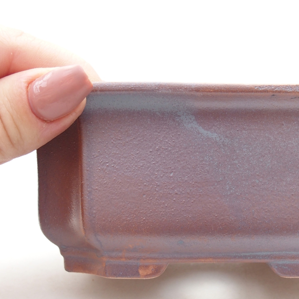 Bonsaischale aus Keramik 12 x 9 x 5 cm, metallfarben